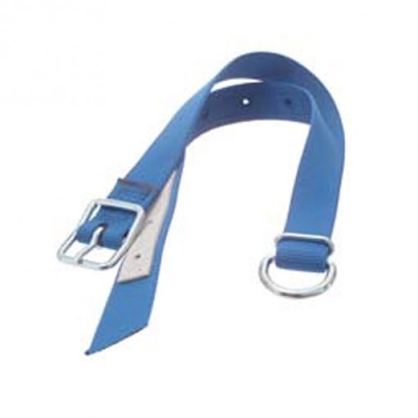 Halsriem nylon met D-ring blauw 130cm