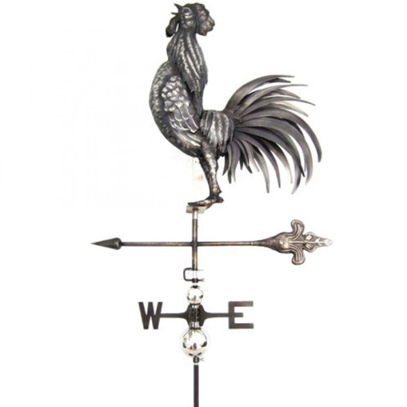 3D Cock Crowing Stainless Steel Weathervane with Garden Stake Primus