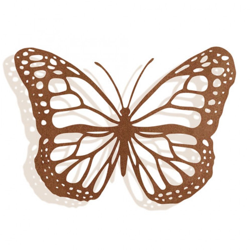 Primus Large Rusted Metal Butterfly Silhouette Wall Art