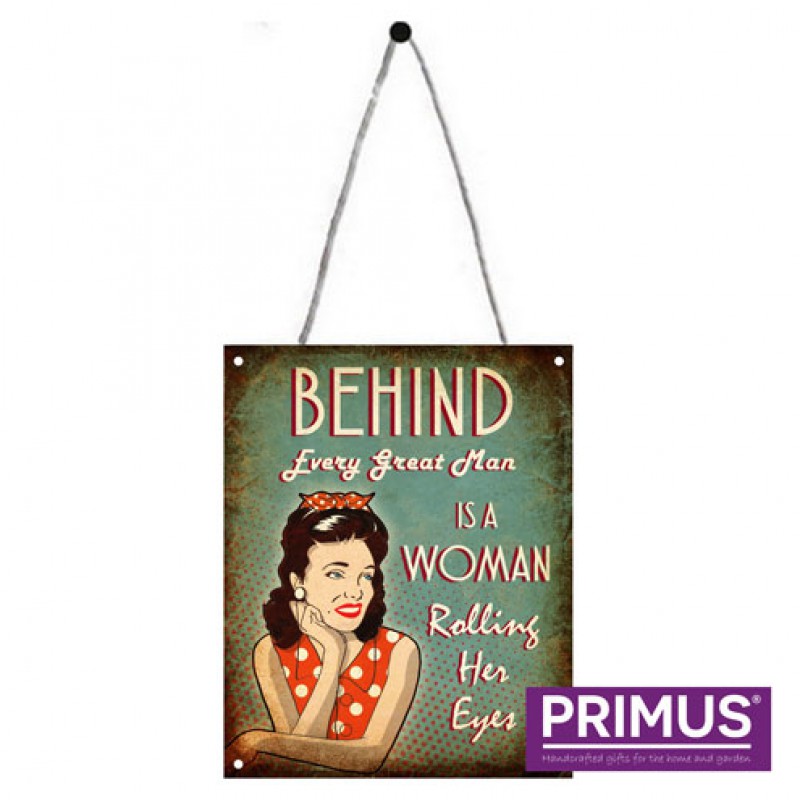 Primus Woman Rolling Her Eyes Metal Plaque