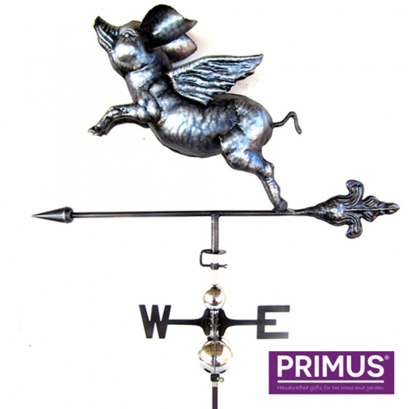 3D flying pig weathervane with garden stake Primus