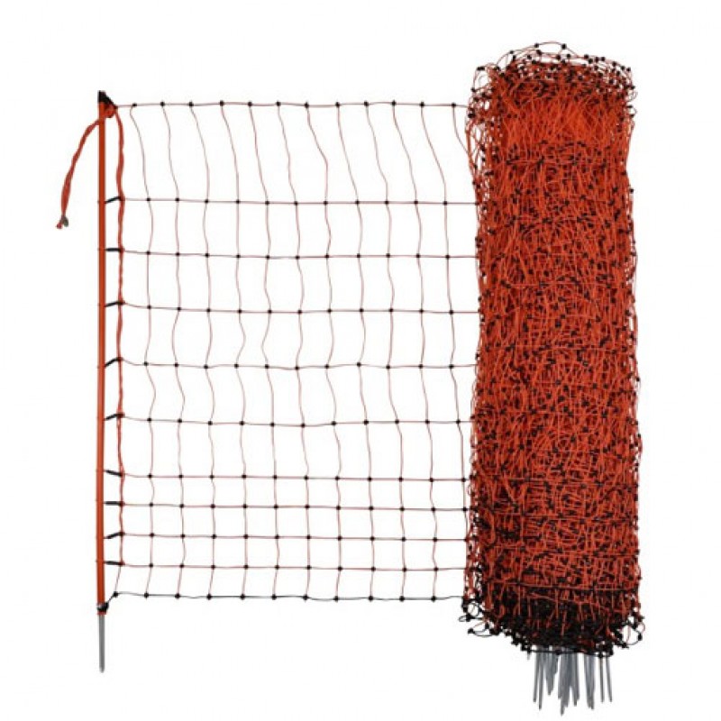 AKO 106/1 oranje afrasteringsnet voor pluimvee, elektrificeerbaar 50m