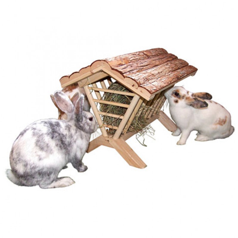 Hooiruif voor konijnen natuurhout 45x32x33cm