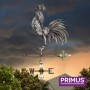 3D Cock Crowing Stainless Steel Weathervane with Garden Stake Primus